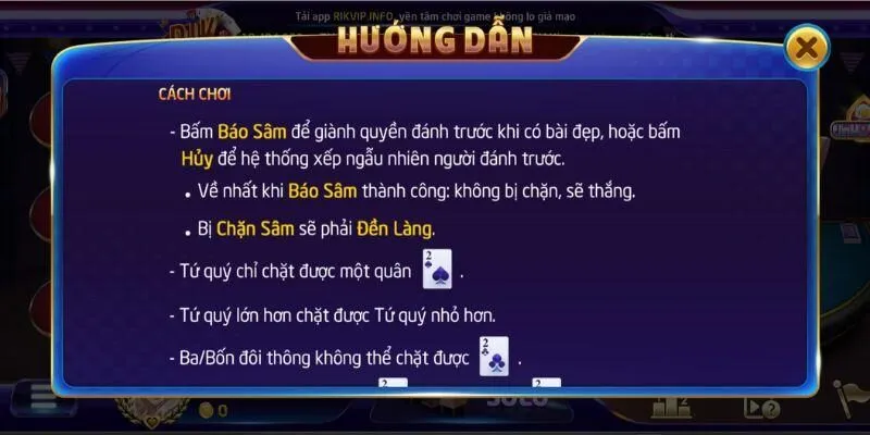 Những thuật ngữ quan trọng khi chơi sâm lốc rikvip
