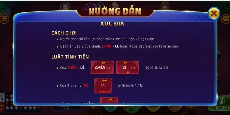 Quy trình một ván cược xóc đĩa rikvip