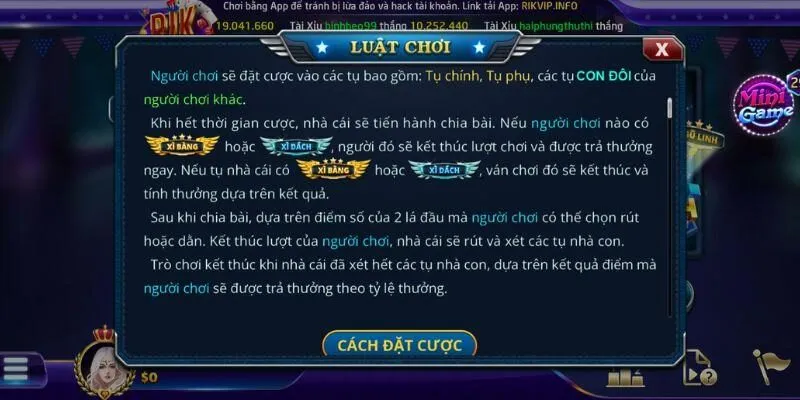 Quy trình một ván xì dách rikvip online