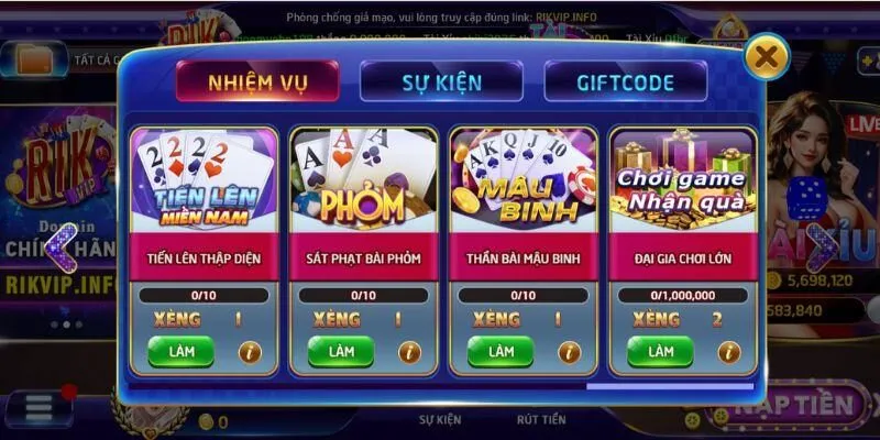 Tổng Hợp Thưởng Nạp Rikvip 2026: Các Gói Mới Nhất